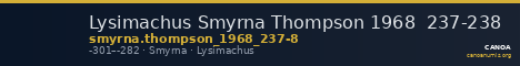 Lysimachus Smyrna Thompson 1968  237-238 — CANOA