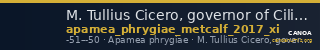 M. Tullius Cicero, governor of Cilicia Apamea in Phrygia Metcalf 2017 XI — CANOA