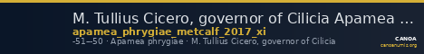 M. Tullius Cicero, governor of Cilicia Apamea in Phrygia Metcalf 2017 XI — CANOA