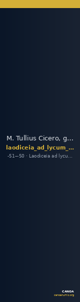M. Tullius Cicero, governor of Cilicia Laodiceia ad Lycum Metcalf 2017 XV — CANOA