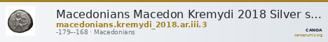 Macedonians Macedon Kremydi 2018 Silver series III, Group 3 — CANOA