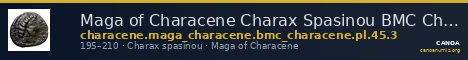 Maga of Characene Charax Spasinou BMC Characene pl. 45, 3 — CANOA