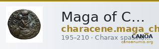 Maga of Characene Charax Spasinou BMC Characene pl. 45, 4 - 46, 16 — CANOA