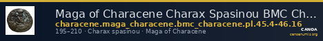 Maga of Characene Charax Spasinou BMC Characene pl. 45, 4 - 46, 16 — CANOA