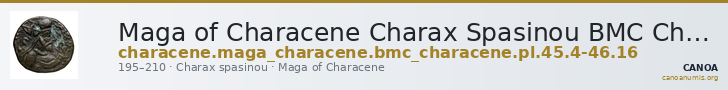 Maga of Characene Charax Spasinou BMC Characene pl. 45, 4 - 46, 16 — CANOA
