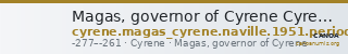 Magas, governor of Cyrene Cyrene Naville 1951 Period 11.248 — CANOA