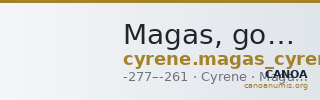Magas, governor of Cyrene Cyrene Naville 1951 Period 11.249-256 — CANOA