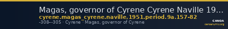 Magas, governor of Cyrene Cyrene Naville 1951 Period 9A.157-82 — CANOA