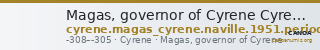 Magas, governor of Cyrene Cyrene Naville 1951 Period 9A.183-223 — CANOA