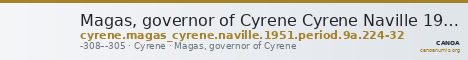 Magas, governor of Cyrene Cyrene Naville 1951 Period 9A.224-32 — CANOA