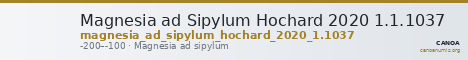 Magnesia ad Sipylum Hochard 2020 1.1.1037 — CANOA