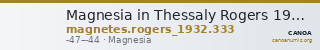 Magnesia in Thessaly Rogers 1932 333 — CANOA