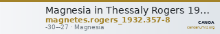 Magnesia in Thessaly Rogers 1932 357-8 — CANOA
