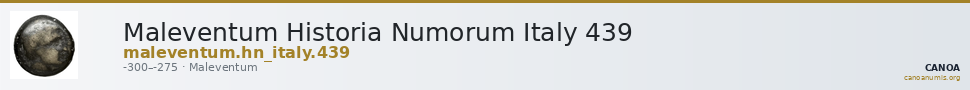 Maleventum Historia Numorum Italy 439 — CANOA