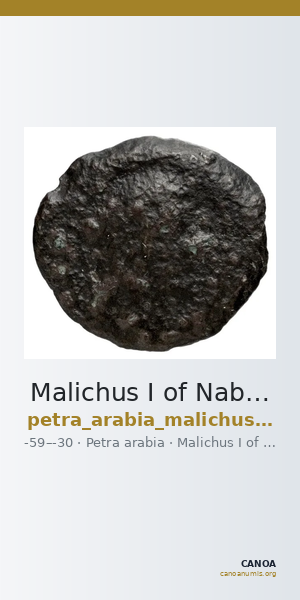 Malichus I of Nabataea Petra Barkay 2019 11, 14, 19 — CANOA