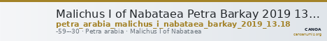 Malichus I of Nabataea Petra Barkay 2019 13, 18 — CANOA