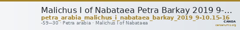 Malichus I of Nabataea Petra Barkay 2019 9-10, 15-16 — CANOA