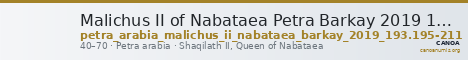 Malichus II of Nabataea Petra Barkay 2019 193, 195-211 — CANOA