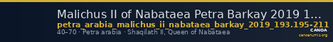Malichus II of Nabataea Petra Barkay 2019 193, 195-211 — CANOA