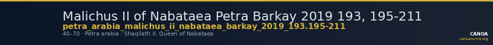 Malichus II of Nabataea Petra Barkay 2019 193, 195-211 — CANOA