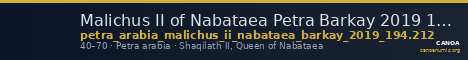 Malichus II of Nabataea Petra Barkay 2019 194, 212 — CANOA