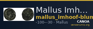 Mallus Imhoof-Blumer 1901-2 p. 471, 11 — CANOA