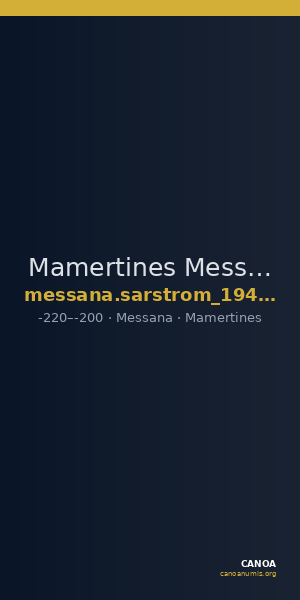 Mamertines Messana Sarstrom 1940 283-290 — CANOA