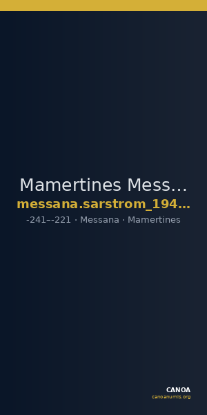 Mamertines Messana Sarstrom 1940 400-402 — CANOA
