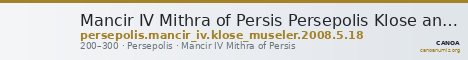 Mancir IV Mithra of Persis Persepolis Klose and Müseler 2008 5, 18 — CANOA
