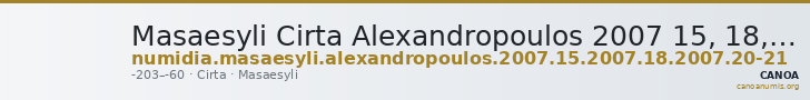 Masaesyli Cirta Alexandropoulos 2007 15, 18, 20-21 — CANOA