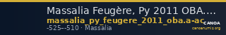 Massalia Feugère, Py 2011 OBA.A-Ac — CANOA