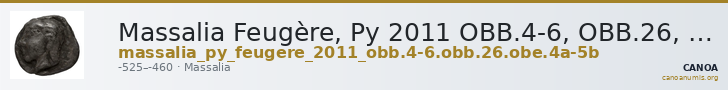 Massalia Feugère, Py 2011 OBB.4-6, OBB.26, OBE.4a-5b — CANOA