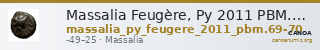 Massalia Feugère, Py 2011 PBM.69-70 — CANOA