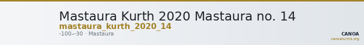 Mastaura Kurth 2020 Mastaura no. 14 — CANOA