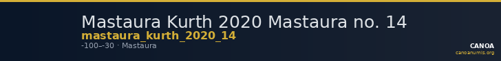 Mastaura Kurth 2020 Mastaura no. 14 — CANOA
