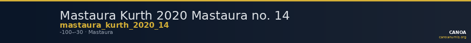 Mastaura Kurth 2020 Mastaura no. 14 — CANOA