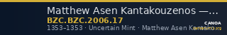 Matthew Asen Kantakouzenos — Half Basilikon (Uncertain Mint, 1353) — CANOA