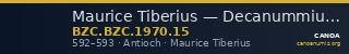 Maurice Tiberius — Decanummium (Antioch, 592–593) — CANOA