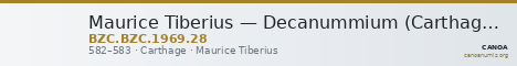 Maurice Tiberius — Decanummium (Carthage, 582–583) — CANOA