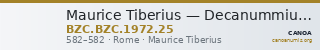 Maurice Tiberius — Decanummium (Rome, 582) — CANOA
