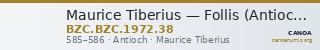 Maurice Tiberius — Follis (Antioch, 585–586) — CANOA