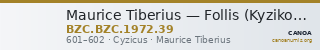 Maurice Tiberius — Follis (Kyzikos, 601–602) — CANOA