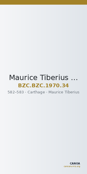 Maurice Tiberius — Half Follis (Carthage, 582–583) — CANOA