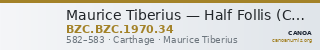 Maurice Tiberius — Half Follis (Carthage, 582–583) — CANOA