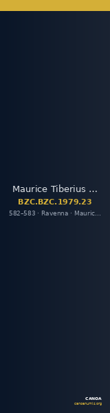 Maurice Tiberius — Half Follis (Ravenna, 582–583) — CANOA