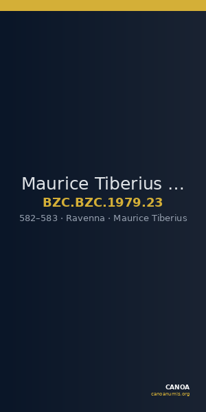 Maurice Tiberius — Half Follis (Ravenna, 582–583) — CANOA