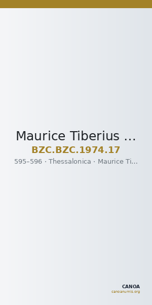 Maurice Tiberius — Half Follis (Thessalonike, 595–596) — CANOA
