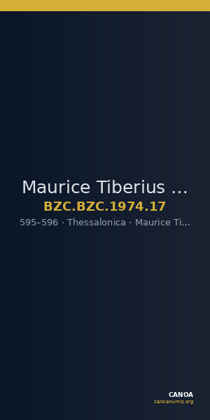 Maurice Tiberius — Half Follis (Thessalonike, 595–596) — CANOA