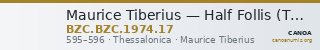 Maurice Tiberius — Half Follis (Thessalonike, 595–596) — CANOA
