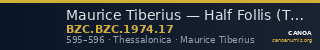 Maurice Tiberius — Half Follis (Thessalonike, 595–596) — CANOA